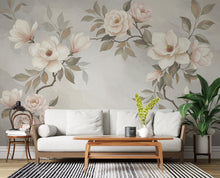Load image into Gallery viewer, Magnolia Wallpaper Wall Mural – Hand-Painted Watercolor Blossoms | Romantic Floral Wallpaper 989RS