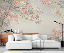 Load image into Gallery viewer, Elegant Cherry Blossom Wall Mural – Hand-Painted Watercolor | Floral Wallpaper, Japanese Sakura Tree wallpaper 991RS