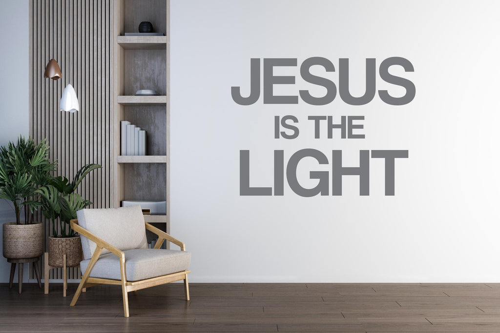 Jesus Is the Light Religious Wall Sign, Christian Words, Church Sanctuary Art, Cross Decor 175DE