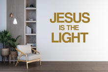 Load image into Gallery viewer, Jesus Is the Light Religious Wall Sign, Christian Words, Church Sanctuary Art, Cross Decor 175DE