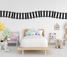 Load image into Gallery viewer, Railroad train Wall Decal Highway Vinyl Sticker Track Route Wall Decor Kids Playroom Boys Room Wall Art Train Bedroom Mural Sticker 699LU