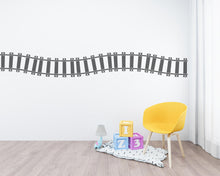 Load image into Gallery viewer, Railroad train Wall Decal Highway Vinyl Sticker Track Route Wall Decor Kids Playroom Boys Room Wall Art Train Bedroom Mural Sticker 699LU