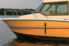 Load image into Gallery viewer, Sunset Fisher Boat Wrap – Realistic Angler Silhouette Marine Vinyl Design for Fishing Boats, Lake Boats &amp; Sport Boats | Golden Hour Boat