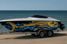 Load image into Gallery viewer, Golden Tarpon Boat Wrap – Striking Full-Color Marine Vinyl Design for Sport Boats, Fishing Boats &amp; Offshore Cruisers | Custom Tarpon Boat