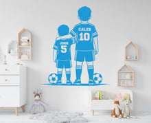 Load image into Gallery viewer, Brother Soccer wall decor, Custom Wall Decal Sport Vinyl, Soccer stickers, Boys Passion, Soccer Wall Art, Wall Stickers, Kids Room 1008RS