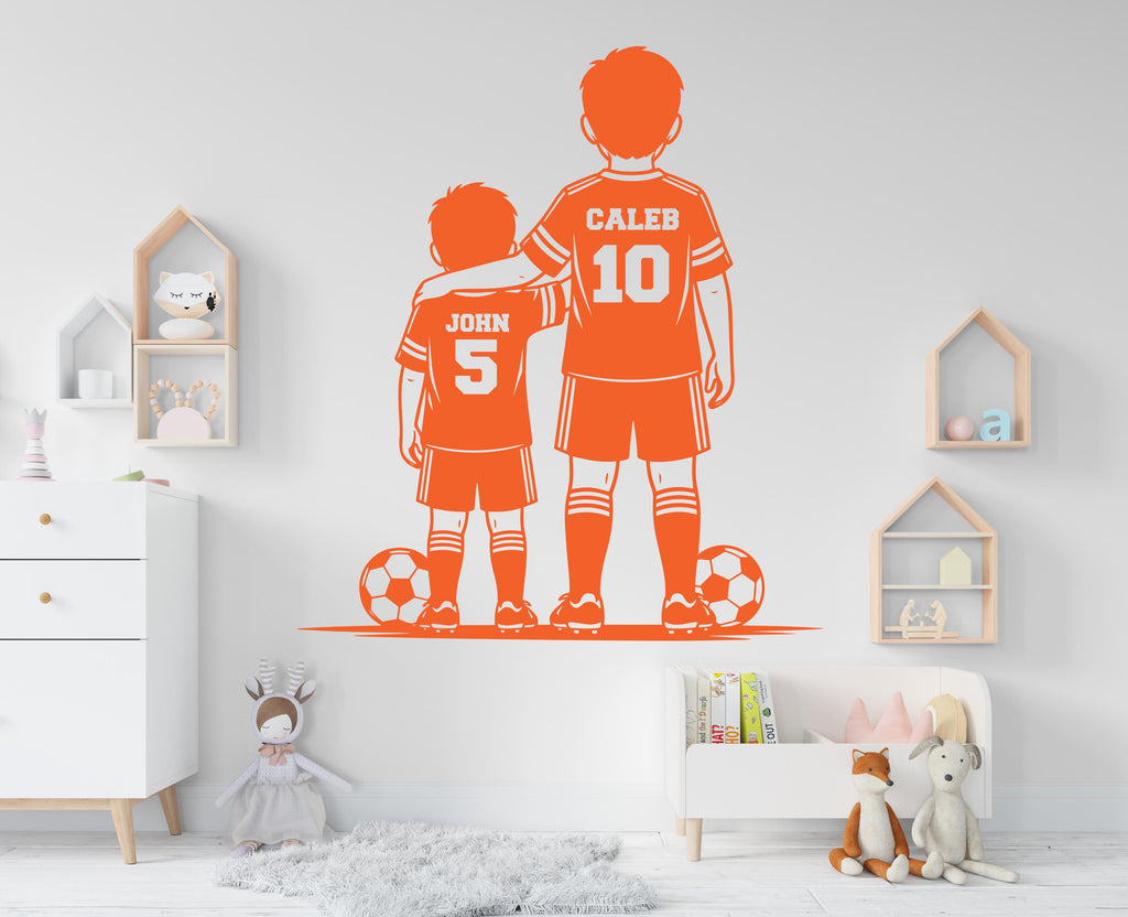 Brother Soccer wall decor, Custom Wall Decal Sport Vinyl, Soccer stickers, Boys Passion, Soccer Wall Art, Wall Stickers, Kids Room 1008RS