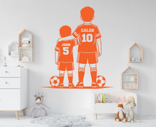 Load image into Gallery viewer, Brother Soccer wall decor, Custom Wall Decal Sport Vinyl, Soccer stickers, Boys Passion, Soccer Wall Art, Wall Stickers, Kids Room 1008RS
