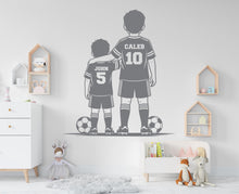 Load image into Gallery viewer, Brother Soccer wall decor, Custom Wall Decal Sport Vinyl, Soccer stickers, Boys Passion, Soccer Wall Art, Wall Stickers, Kids Room 1008RS