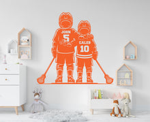 Load image into Gallery viewer, Brother Lacrosse wall decor, Custom Wall Decal Sport Vinyl, Soccer stickers, Boys Passion, Lacrosse Wall Art, Wall Stickers Kids Room 1009RS