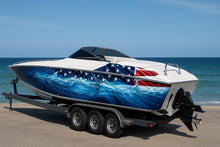 Load image into Gallery viewer, Patriotic Waves Boat Wrap – American Flag Marine Vinyl Design for Speed Boats, Cigarette Boats &amp; Offshore Cruisers | USA Flag Boat Wrap
