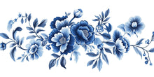 Load image into Gallery viewer, Blue Floral Wall Decal • Large Watercolor Flower Mural • Elegant Botanical Peel And Stick Wall Sticker for Bedroom, Living Room &amp; Home Decor
