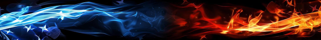 Fire And Ice Patriotic Boat Wrap – Red & Blue Flame Marine Vinyl for Speed Boats, Cruisers And Powerboats | Custom American Boat Graphics