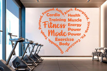 Load image into Gallery viewer, Fitness Mode Gym Wall Decal, Inspirational Words, Home Gym Decal, Fitness Collage, Gym Wall Art Gym Decor Gym Wall Decor Motivational 1010RS