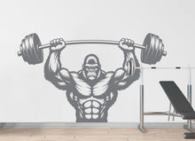 Load image into Gallery viewer, Gorilla Gym Wall Decal Bodybuilder fitness Decor Workout Art Vinyl Gym Wall Stickers Bedroom Gym Workout Skull Motivation 180DE