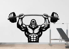 Load image into Gallery viewer, Gorilla Gym Wall Decal Bodybuilder fitness Decor Workout Art Vinyl Gym Wall Stickers Bedroom Gym Workout Skull Motivation 180DE