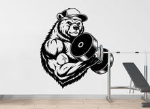 Load image into Gallery viewer, Bear Gym Wall Decal Bodybuilder fitness Decor Workout Art Vinyl Gym Wall Stickers Bedroom Gym Workout Skull Motivation 181DE