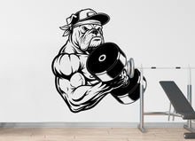 Load image into Gallery viewer, Bulldog Gym Wall Decal Bodybuilder fitness Decor Workout Art Vinyl Gym Wall Stickers Bedroom Gym Workout Skull Motivation 182DE