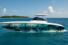 Load image into Gallery viewer, Inkstorm Kraken Boat Wrap – Ocean Ink Abstract Marine Vinyl Design for Offshore Boats, Cruisers &amp; Sport Fishing | Nautical Tentacle Art Wrap