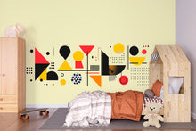 Load image into Gallery viewer, Modern Geometric Wall Decal • Abstract Shapes Office Wall Art • Large Peel and Stick Mural • Minimalist Red Yellow Black Sticker