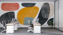 Load image into Gallery viewer, Modern Abstract Wall Decal • Large Peel &amp; Stick Mural • Mid-Century Shapes Wall Art • Retro Geometric Sticker • Office Home Decor
