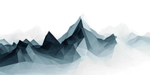 Load image into Gallery viewer, Geometric Mountain Wall Decal • Modern Mountain Range Wall Sticker • Large Office Wall Mural • Abstract Landscape Decor