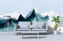 Load image into Gallery viewer, Geometric Mountain Wall Decal • Modern Mountain Range Wall Sticker • Large Office Wall Mural • Abstract Landscape Decor