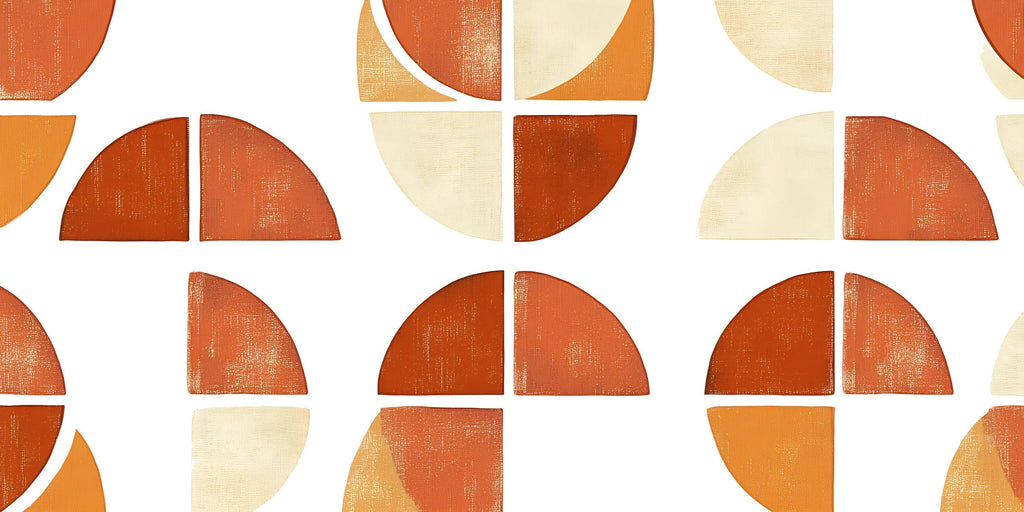 Modern Geometric Half Circle Wall Decal • Abstract Shapes Office Decor • Large Peel & Stick Mural • Mid Century Wall Sticker for Workspace