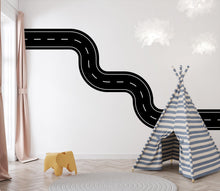 Load image into Gallery viewer, Road wind Wall Decal Highway Vinyl Sticker Track Route Wall Decor Kids Playroom Boys Room Wall Art Automotive Bedroom Mural Sticker 701LU
