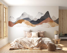 Load image into Gallery viewer, Abstract Mountain Wall Decal – Modern Neutral Landscape Mural, Large Peel &amp; Stick Wall Sticker for Living Room, Bedroom And Office Decor