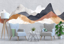 Load image into Gallery viewer, Abstract Mountain Wall Decal – Modern Neutral Landscape Mural, Large Peel &amp; Stick Wall Sticker for Living Room, Bedroom And Office Decor