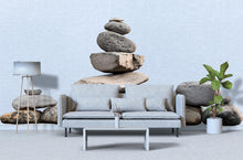 Load image into Gallery viewer, Zen Stacked Stones Wall Decal | Large Rock Mural Sticker | Minimalist Nature Wall Art | Spa Decor | Meditation Room Decor | Peel &amp; Stick