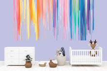 Load image into Gallery viewer, Rainbow Drip Wall Decal • Colorful Kids Room Sticker • Oversized Dripping Paint Mural • Playroom Nursery Wall Art • Peel &amp; Stick Vinyl Decor