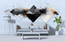 Load image into Gallery viewer, Geometric Abstract Wall Decal | Modern Diamond Shape Wall Sticker | Neutral Minimalist Mural for Living Room, Bedroom, Office Decor