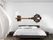 Load image into Gallery viewer, Vintage Key Wall Decal • Ornate Antique Key Sticker • Victorian Steampunk Wall Art • Large Retro Key Mural • Home Office Decor