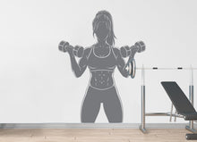 Load image into Gallery viewer, Girl Gym Wall Decal Power fitness Women Squat Decor Workout Art Vinyl Wall Stickers Bedroom 184DE