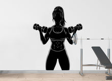 Load image into Gallery viewer, Girl Gym Wall Decal Power fitness Women Squat Decor Workout Art Vinyl Wall Stickers Bedroom 184DE