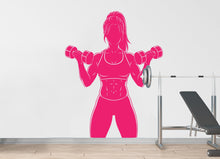 Load image into Gallery viewer, Girl Gym Wall Decal Power fitness Women Squat Decor Workout Art Vinyl Wall Stickers Bedroom 184DE