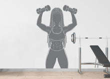 Load image into Gallery viewer, Afro American Girl Locs Gym Wall Decal Power fitness Women Squat Decor Workout Art Vinyl Wall Stickers Bedroom 185DE