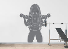 Load image into Gallery viewer, Afro American Girl Locs Gym Wall Decal Power fitness Women Squat Decor Workout Art Vinyl Wall Stickers Bedroom 186DE