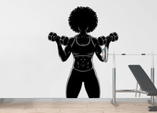 Load image into Gallery viewer, Girl Gym Wall Decal Power fitness Women Squat Decor Workout Art Vinyl Wall Stickers Bedroom 187DE