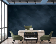 Load image into Gallery viewer, Midnight Navy Limewash Wallpaper Mural – Dark Blue Textured Wall, Slate &amp; Ink Blue Cloudy Gradient, Modern Moody Interior Wall Art 188DE