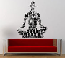 Load image into Gallery viewer, Lotus Yoga Man Namaste Meditation Typography Wall Decal Sticker Vinyl Mural Leaving Bedroom Room Home Decor FREE SHIPPING L316