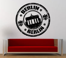 Load image into Gallery viewer, Berlin Stamp Wall Decal Sticker Vinyl Mural Leaving Bedroom Room Home Decor FREE SHIPPING L330