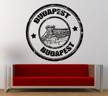 Load image into Gallery viewer, Budapest Stamp Wall Decal Sticker Vinyl Mural Leaving Bedroom Room Home Decor FREE SHIPPING L331