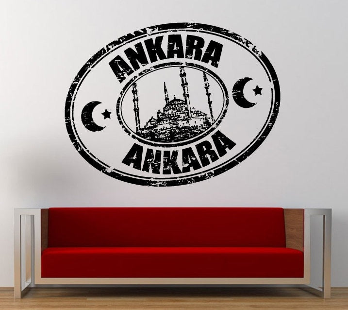 Ankara Stamp Wall Decal Sticker Vinyl Mural Leaving Bedroom Room Home Decor FREE SHIPPING L332