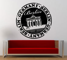 Load image into Gallery viewer, Berlin Germany Stamp Wall Decal Sticker Vinyl Mural Leaving Bedroom Room Home Decor FREE SHIPPING L336