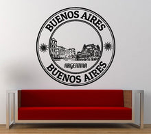 Load image into Gallery viewer, Buenos Aires Argentina Stamp Wall Decal Sticker Vinyl Mural Leaving Bedroom Room Home Decor FREE SHIPPING L344