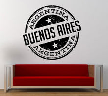 Load image into Gallery viewer, Buenos Aires Argentina Stamp Wall Decal Sticker Vinyl Mural Leaving Bedroom Room Home Decor FREE SHIPPING L346