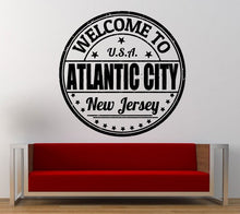 Load image into Gallery viewer, Atlantic City New Jersey Stamp Wall Decal Sticker Vinyl Mural Leaving Bedroom Room Home Decor FREE SHIPPING L347