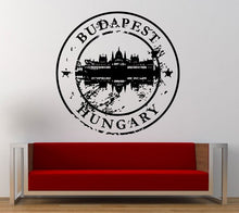 Load image into Gallery viewer, Budapest Hungary Stamp Wall Decal Sticker Vinyl Mural Leaving Bedroom Room Home Decor FREE SHIPPING L350